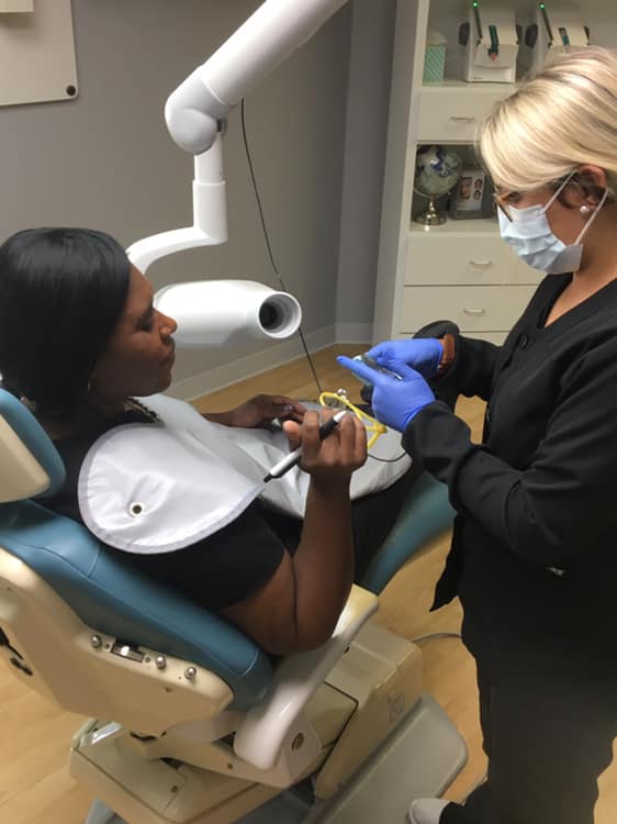 Patient in dentist chair